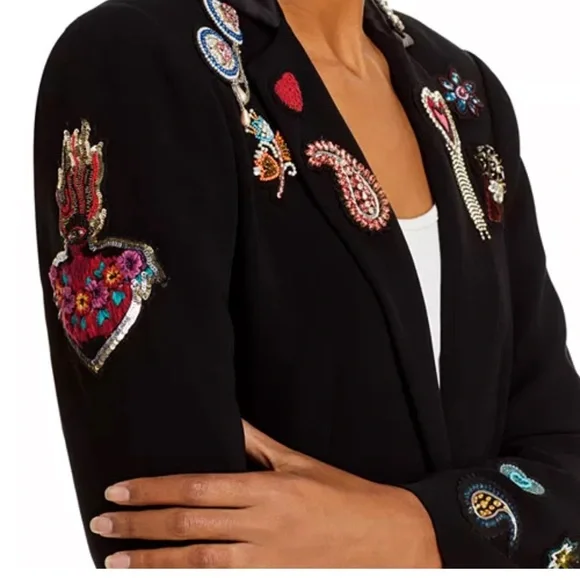 Cinq à Sept Black Embellished Blazer - Picture 3 of 7